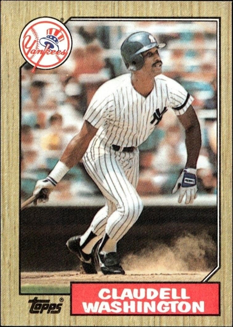 Claudell Washington 1987 Topps #15 Baseball Trading Card - Front 1987 Topps Claudell Washington #15 baseball trading card front