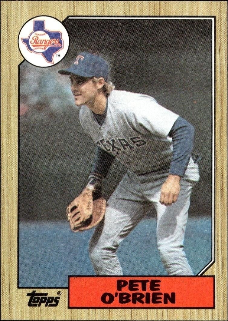 Pete O'Brien 1987 Topps #17 Baseball Trading Card - Front 1987 Topps Pete O'Brien #17 baseball trading card front