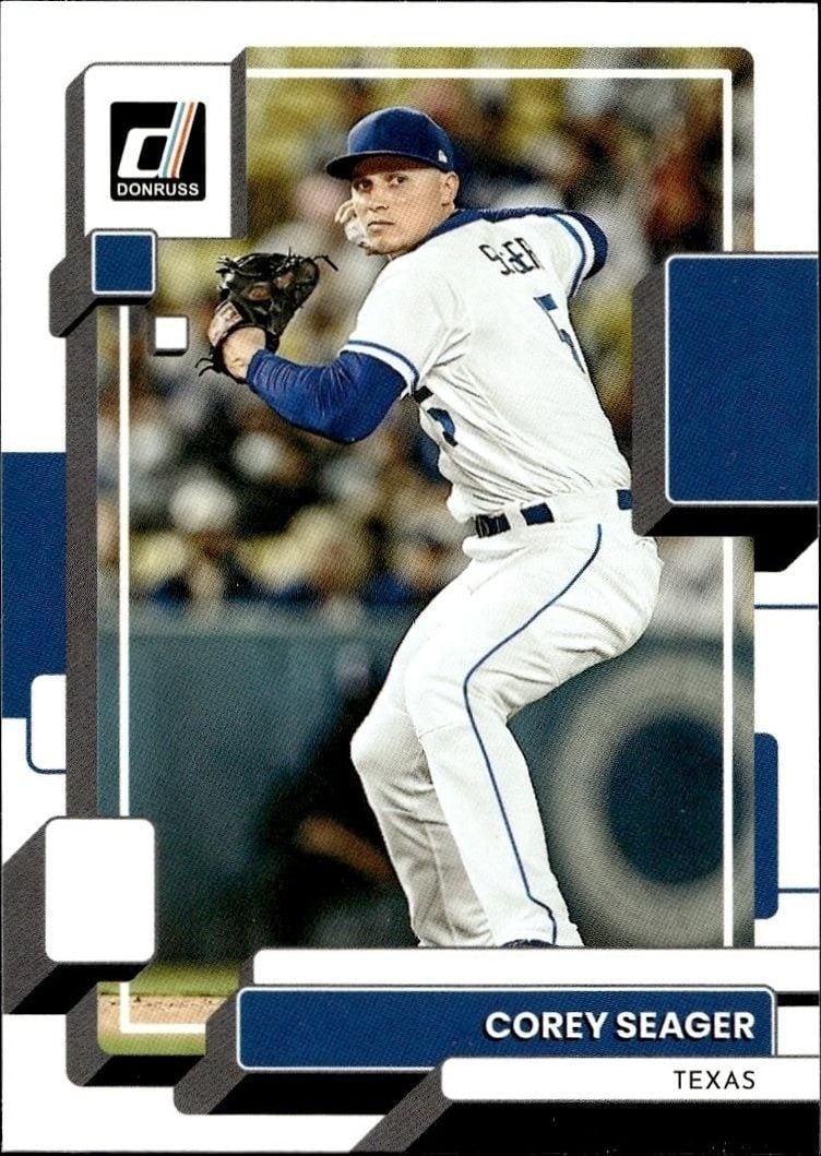 Corey Seager 2022 Panini Donruss #203 Baseball Trading Card - Front 2022 Panini Donruss Corey Seager #203 baseball trading card front
