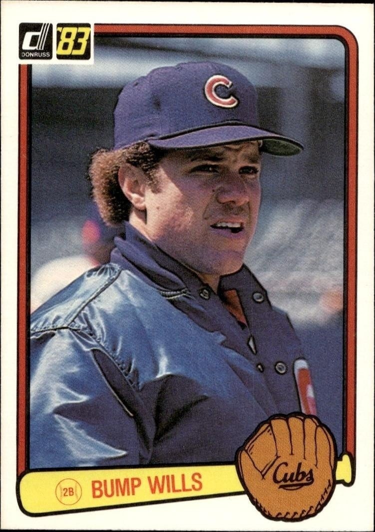 Bump Wills 1983 Donruss #351 Baseball Trading Card - Front 1983 Donruss Bump Wills #351 baseball trading card front