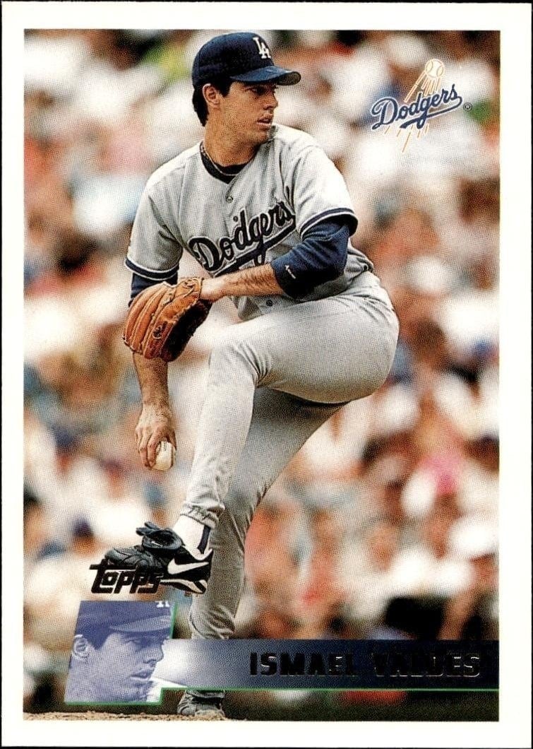 Ismael Valdes 1996 Topps Series 2 #324 Baseball Trading Card - Front 1996 Topps Series 2 Ismael Valdes #324 baseball trading card front