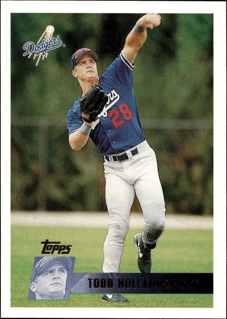 Todd Hollandsworth 1996 Topps #48 Baseball Trading Card - Front 1996 Topps Todd Hollandsworth #48 baseball trading card front