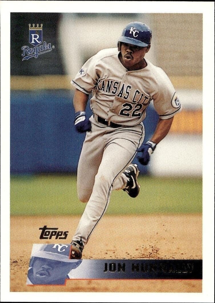 Jon Nunnally 1996 Topps #137 Baseball Trading Card - Front 1996 Topps Jon Nunnally #137 baseball trading card front
