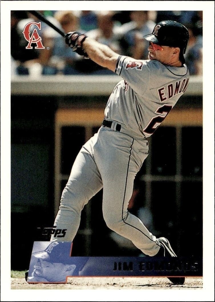 Jim Edmonds 1996 Topps #171 Baseball Trading Card - Front 1996 Topps Jim Edmonds #171 baseball trading card front