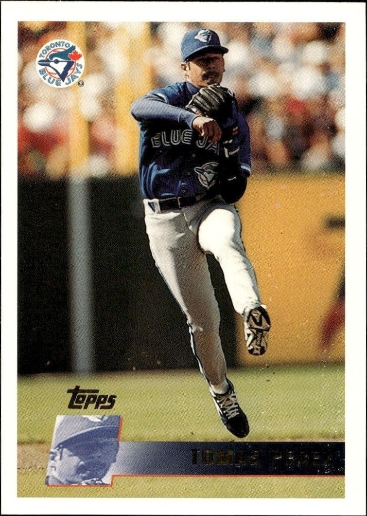 Tomas Perez 1996 Topps #106 Baseball Trading Card - Front 1996 Topps Tomas Perez #106 baseball trading card front