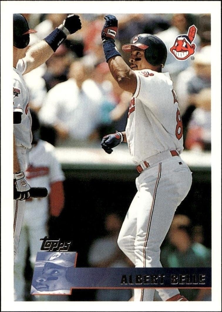 Albert Belle 1996 Topps #45 Baseball Trading Card - Front 1996 Topps Albert Belle #45 baseball trading card front