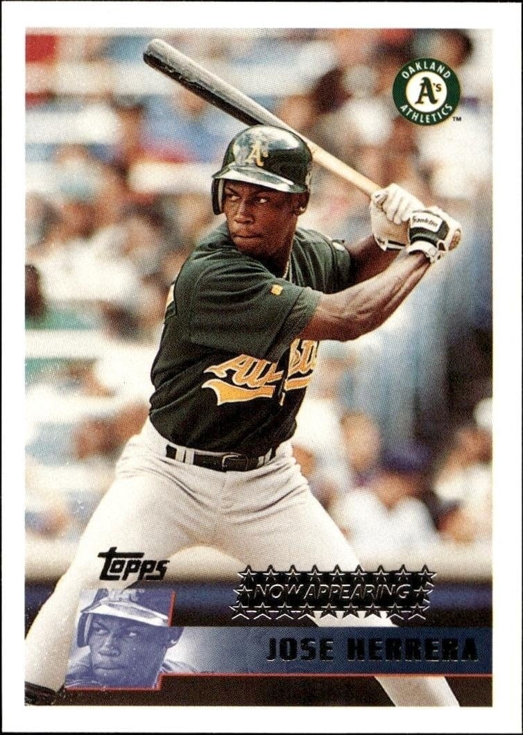 Jose Herrera 1996 Topps Series 2 #338 Baseball Trading Card - Front 1996 Topps Series 2 Jose Herrera #338 baseball trading card front