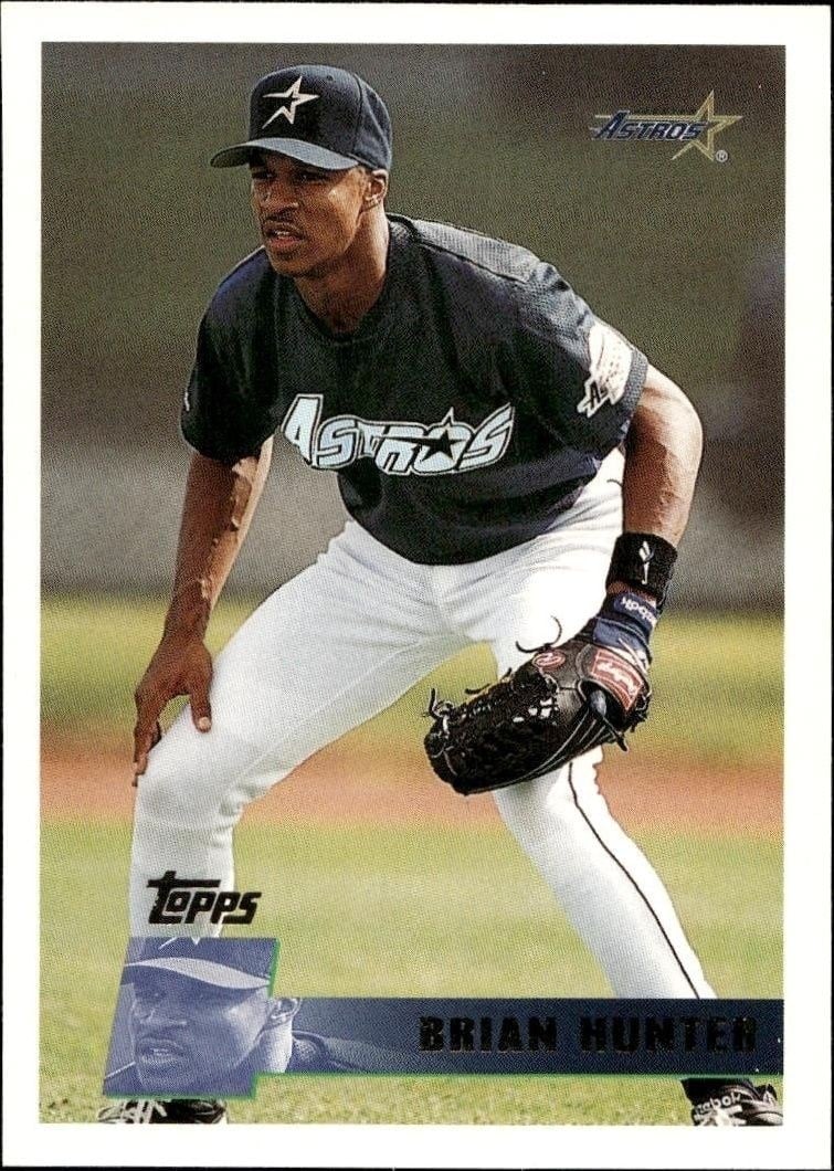 Brian Hunter 1996 Topps Series 2 #268 Baseball Trading Card - Front 1996 Topps Series 2 Brian Hunter #268 baseball trading card front
