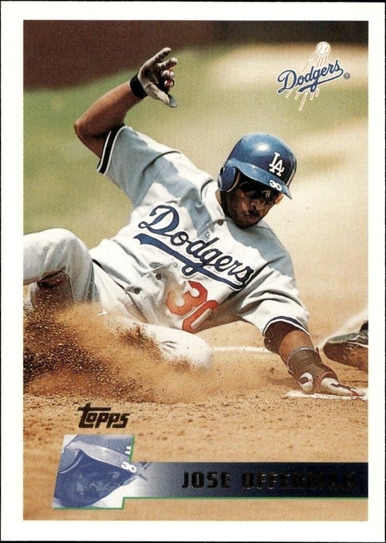 Jose Offerman 1996 Topps #89 Baseball Trading Card - Front 1996 Topps Jose Offerman #89 baseball trading card front