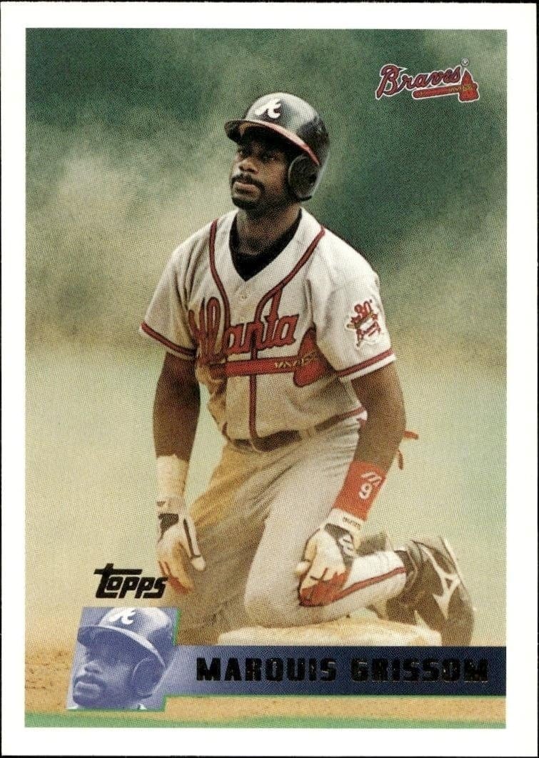 Marquis Grissom 1996 Topps Series 2 #297 Baseball Trading Card - Front 1996 Topps Series 2 Marquis Grissom #297 baseball trading card front