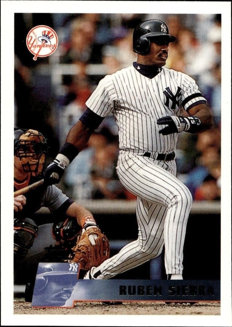 Ruben Sierra 1996 Topps Series 2 #290 Baseball Trading Card - Front 1996 Topps Series 2 Ruben Sierra #290 baseball trading card front
