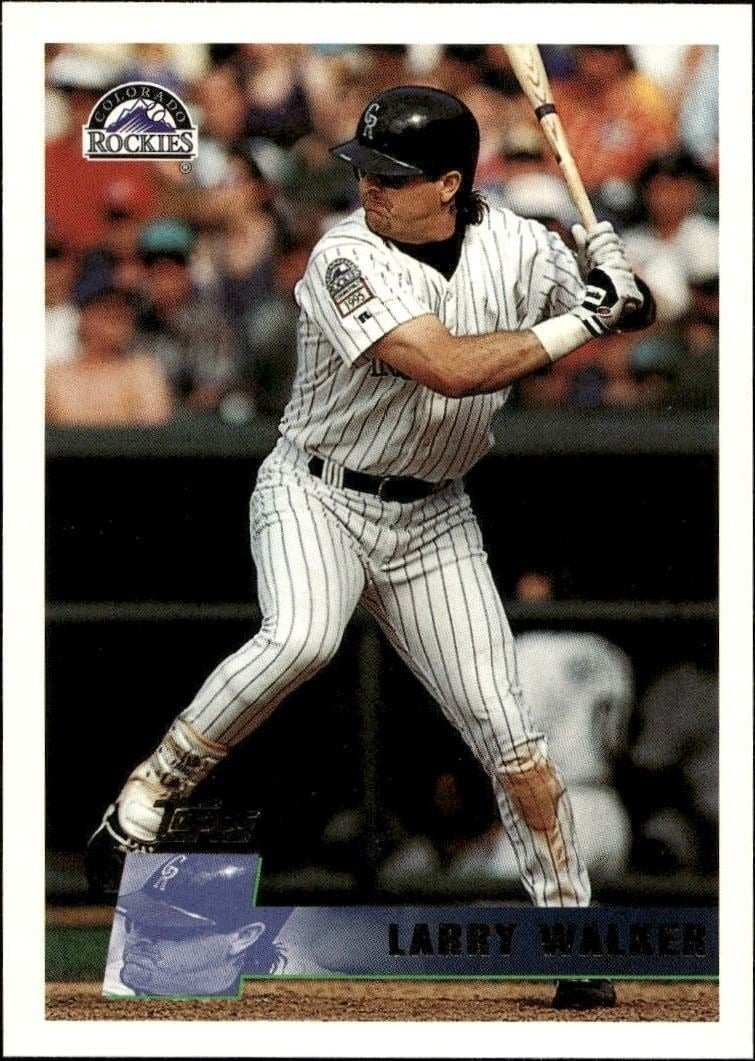 Larry Walker 1996 Topps Series 2 #363 Baseball Trading Card - Front 1996 Topps Series 2 Larry Walker #363 baseball trading card front