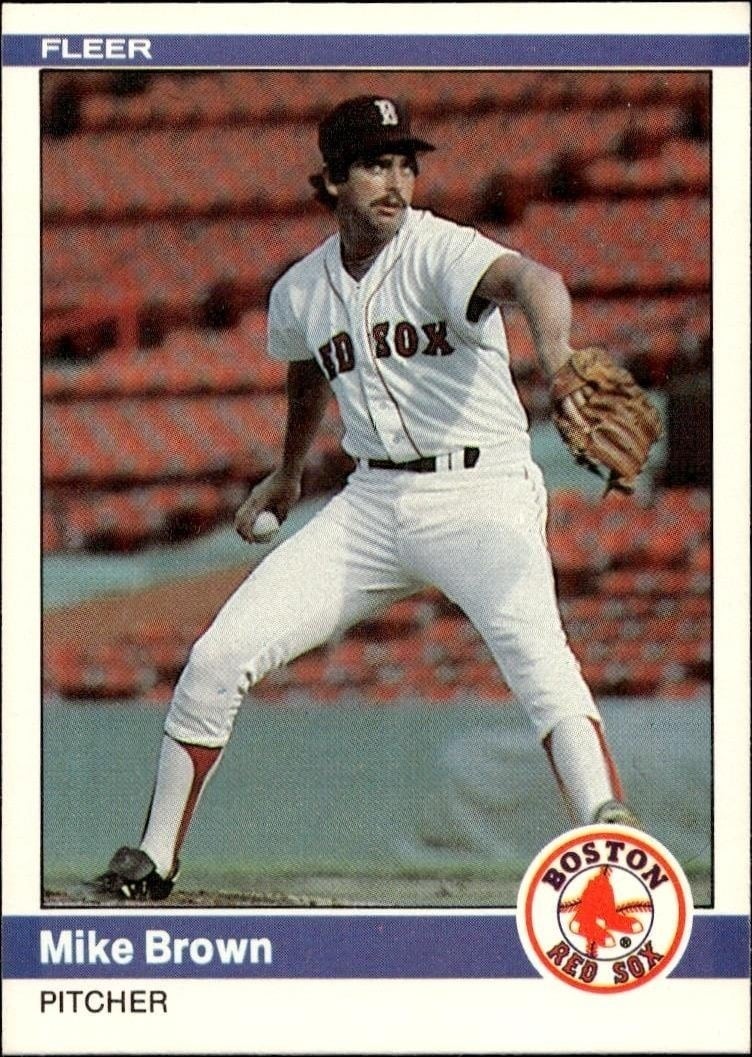 Mike Brown 1984 Fleer #394 Baseball Trading Card - Front 1984 Fleer Mike Brown #394 baseball trading card front