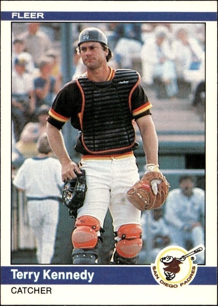 Terry Kennedy 1984 Fleer #304 Baseball Trading Card - Front 1984 Fleer Terry Kennedy #304 baseball trading card front
