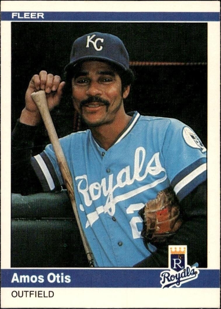 Amos Otis 1984 Fleer #351 Baseball Trading Card - Front 1984 Fleer Amos Otis #351 baseball trading card front