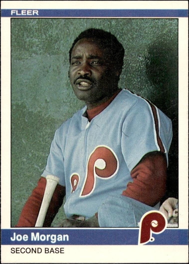 Joe Morgan 1984 Fleer #43 Baseball Trading Card - Front 1984 Fleer Joe Morgan #43 baseball trading card front