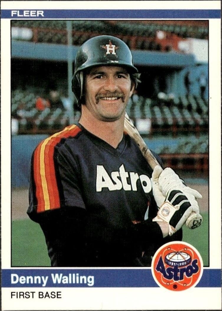 Denny Walling 1984 Fleer #244 Baseball Trading Card - Front 1984 Fleer Denny Walling #244 baseball trading card front