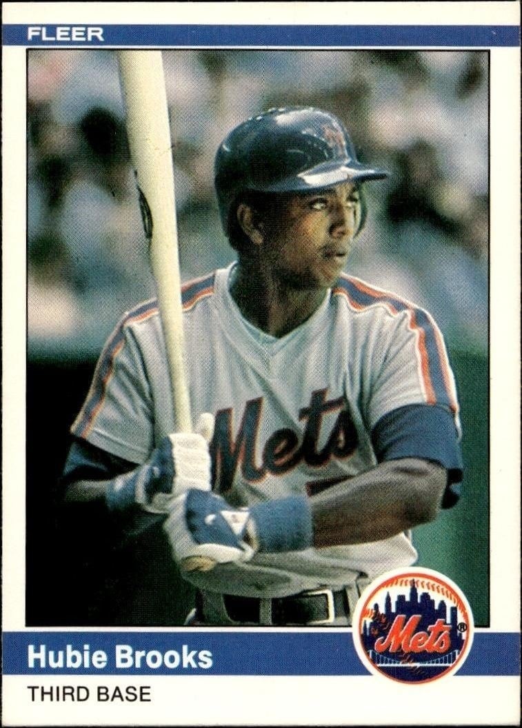 Hubie Brooks 1984 Fleer #582 Baseball Trading Card - Front 1984 Fleer Hubie Brooks #582 baseball trading card front