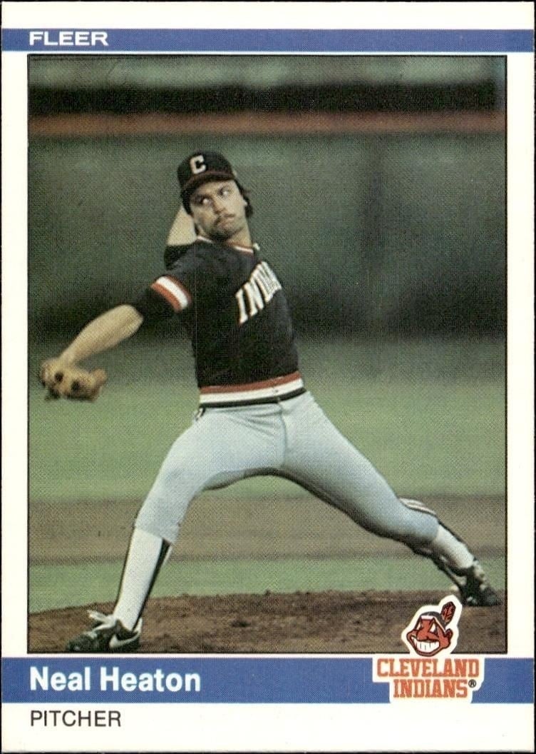 Neal Heaton 1984 Fleer #546 Baseball Trading Card - Front 1984 Fleer Neal Heaton #546 baseball trading card front