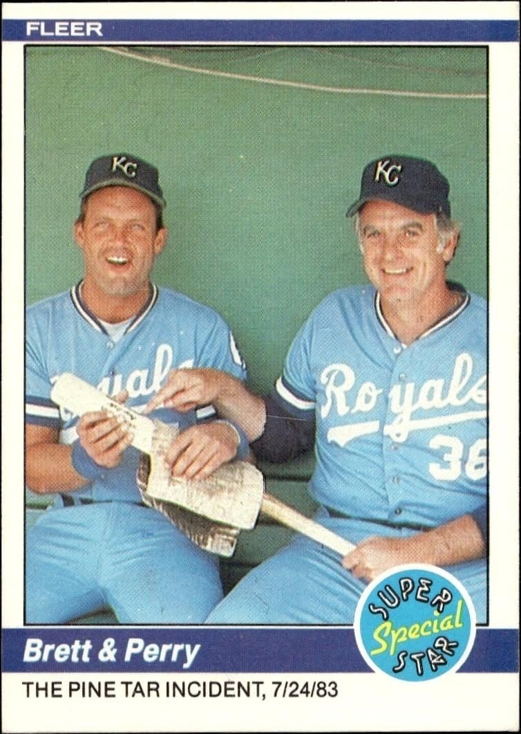 George Brett 1984 Fleer #638 Baseball Trading Card - Front 1984 Fleer George Brett #638 baseball trading card front