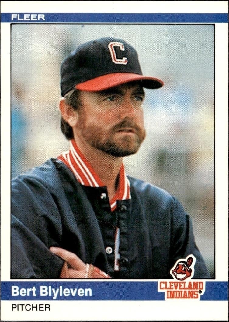 Bert Blyleven 1984 Fleer #536 Baseball Trading Card - Front 1984 Fleer Bert Blyleven #536 baseball trading card front