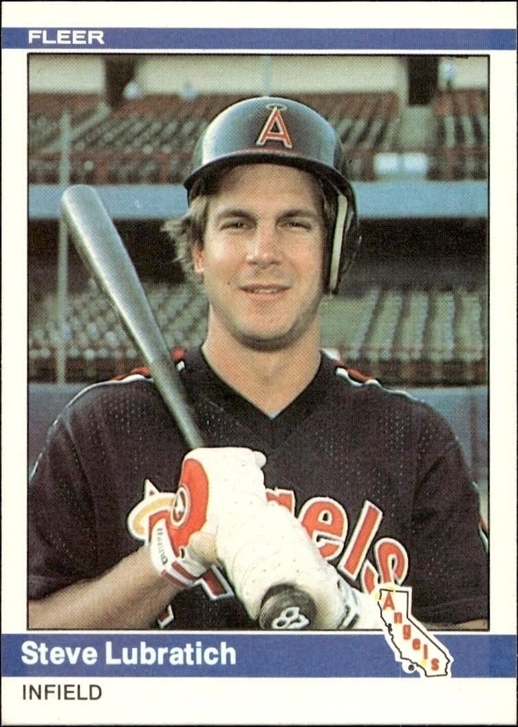 Steve Lubratich 1984 Fleer #524 Baseball Trading Card - Front 1984 Fleer Steve Lubratich #524 baseball trading card front
