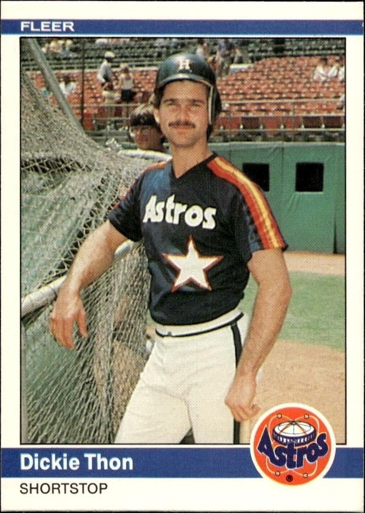 Dickie Thon 1984 Fleer #243 Baseball Trading Card - Front 1984 Fleer Dickie Thon #243 baseball trading card front