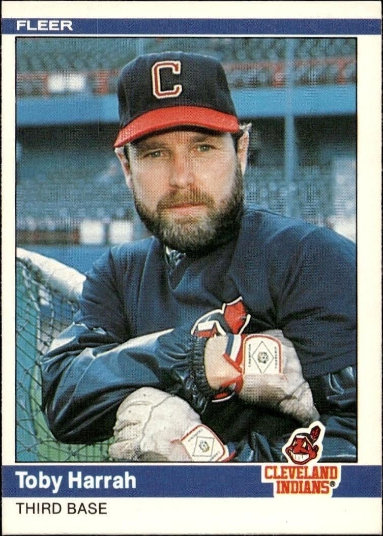 Toby Harrah 1984 Fleer #544 Baseball Trading Card - Front 1984 Fleer Toby Harrah #544 baseball trading card front