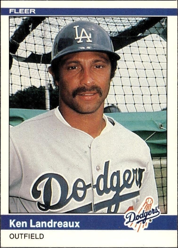 Ken Landreaux 1984 Fleer #104 Baseball Trading Card - Front 1984 Fleer Ken Landreaux #104 baseball trading card front
