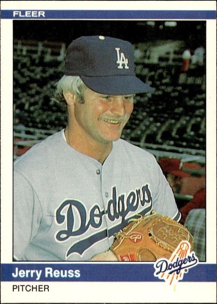 Jerry Reuss 1984 Fleer #110 Baseball Trading Card - Front 1984 Fleer Jerry Reuss #110 baseball trading card front
