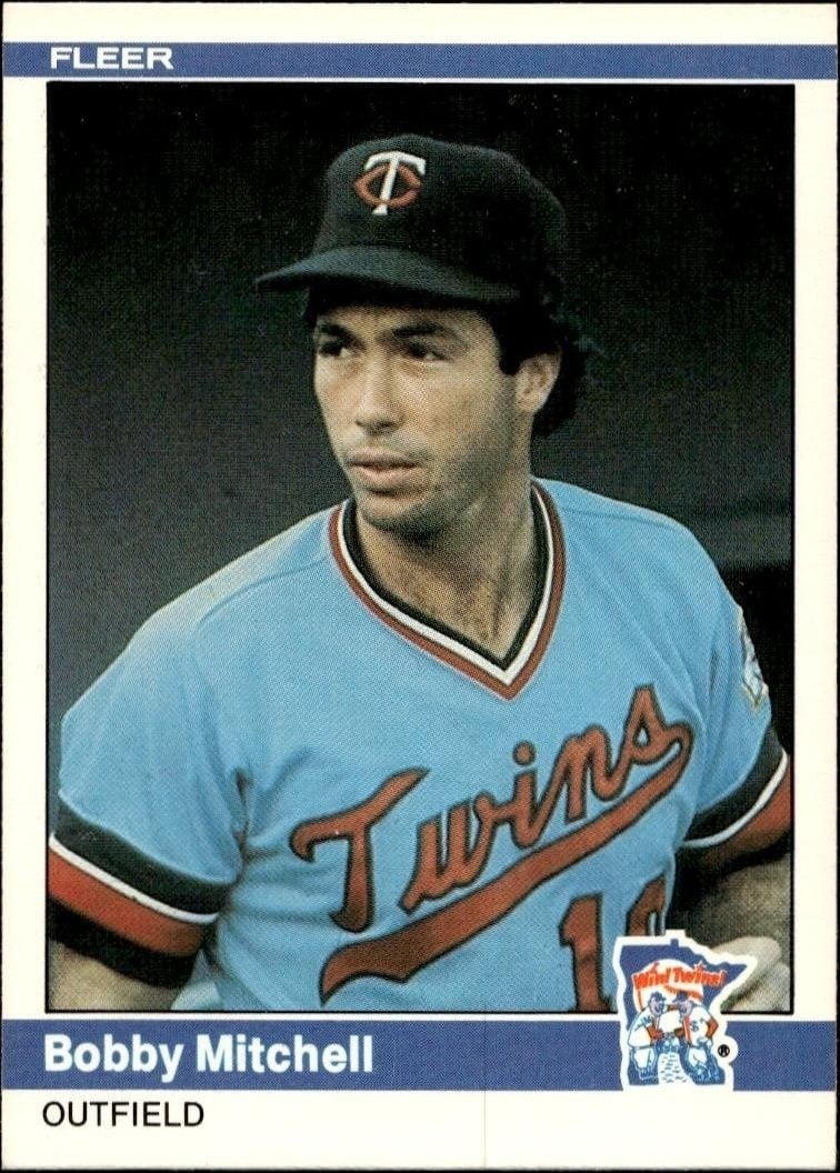 Bobby Mitchell 1984 Fleer #571 Baseball Trading Card - Front 1984 Fleer Bobby Mitchell #571 baseball trading card front
