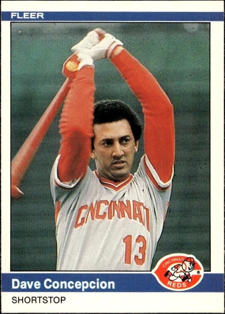 Dave Concepcion 1984 Fleer #466 Baseball Trading Card - Front 1984 Fleer Dave Concepcion #466 baseball trading card front