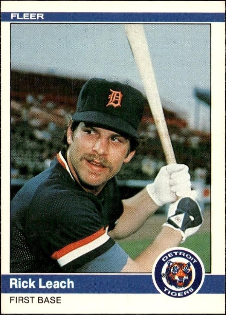 Rick Leach 1984 Fleer #84 Baseball Trading Card - Front 1984 Fleer Rick Leach #84 baseball trading card front
