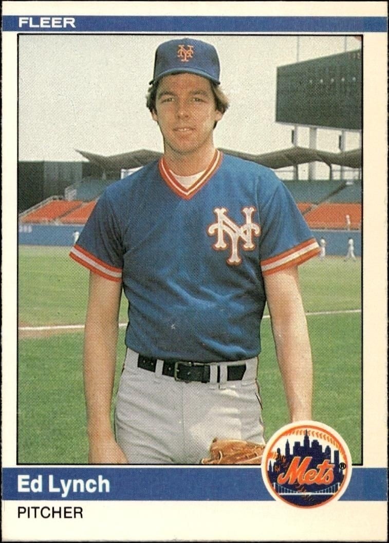 Ed Lynch 1984 Fleer #591 Baseball Trading Card - Front 1984 Fleer Ed Lynch #591 baseball trading card front