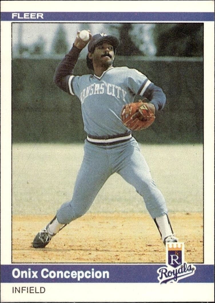 Onix Concepcion 1984 Fleer #345 Baseball Trading Card - Front 1984 Fleer Onix Concepcion #345 baseball trading card front