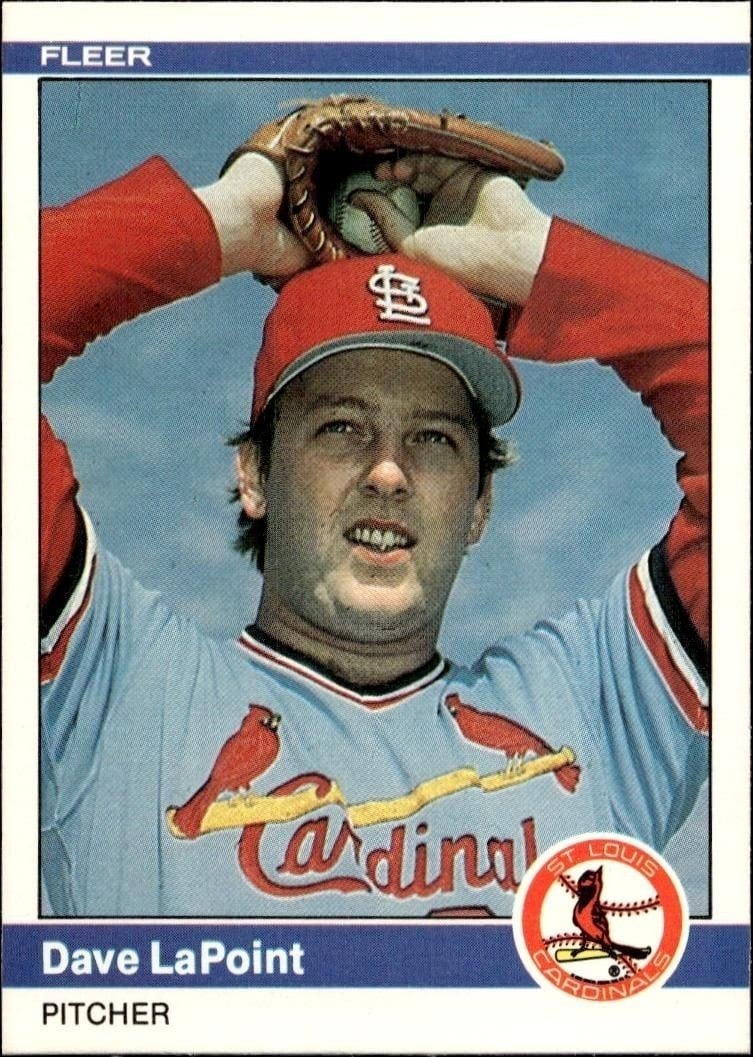 Dave LaPoint 1984 Fleer #328 Baseball Trading Card - Front 1984 Fleer Dave LaPoint #328 baseball trading card front