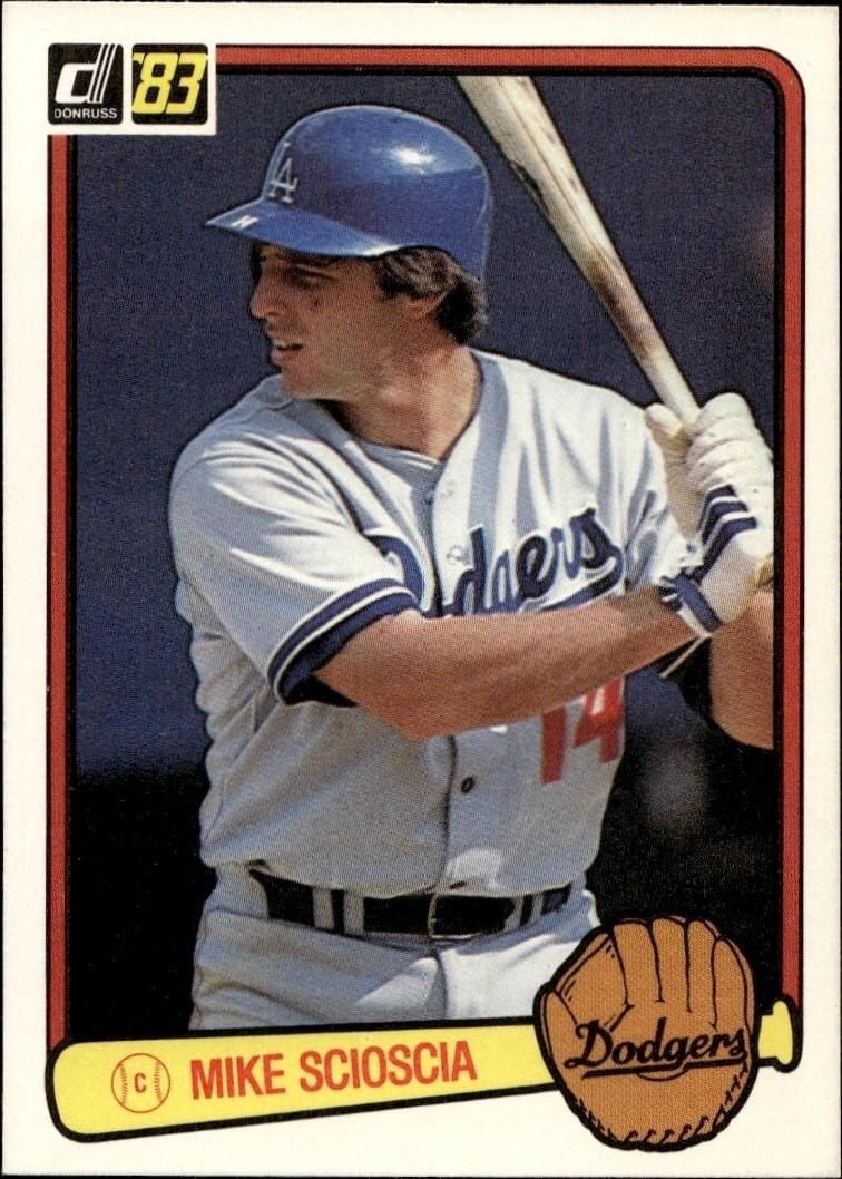 Mike Scioscia 1983 Donruss #75 Baseball Trading Card - Front 1983 Donruss Mike Scioscia #75 baseball trading card front