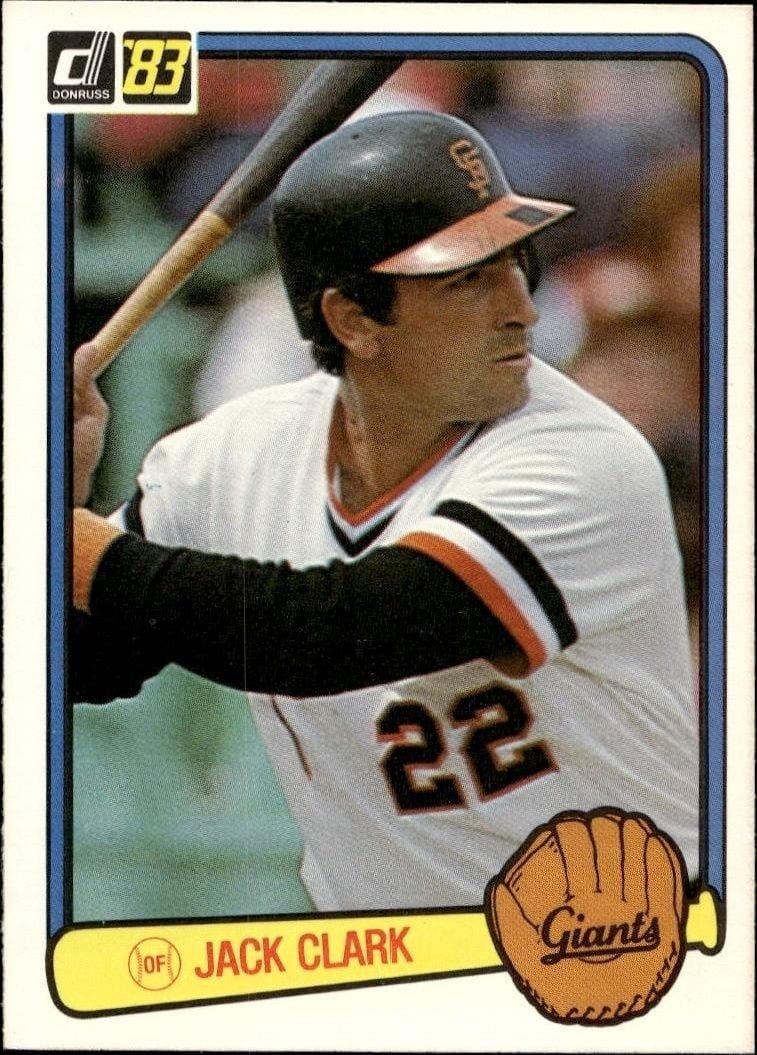 Jack Clark 1983 Donruss #222 Baseball Trading Card - Front 1983 Donruss Jack Clark #222 baseball trading card front