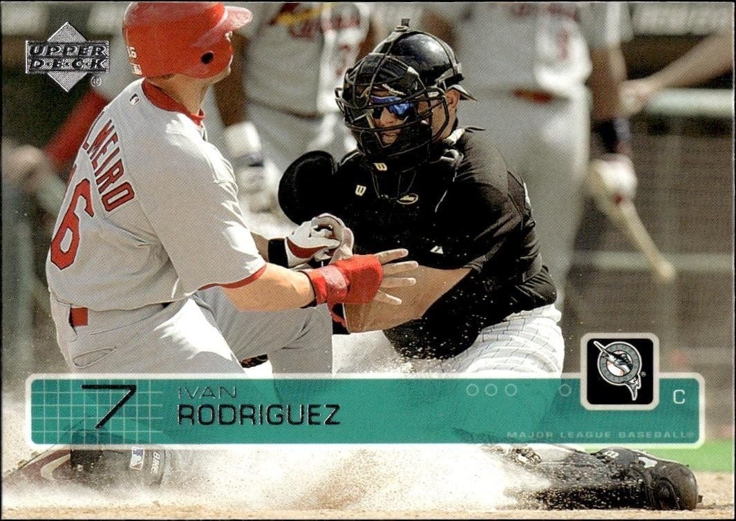 Ivan Rodriguez 2003 Upper Deck #455 Baseball Trading Card - Front 2003 Upper Deck Ivan Rodriguez #455 baseball trading card front