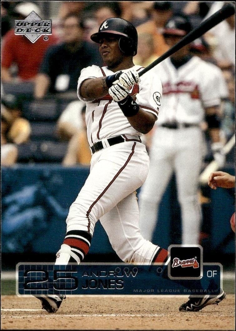 Andruw Jones 2003 Upper Deck #143 Baseball Trading Card - Front 2003 Upper Deck Andruw Jones #143 baseball trading card front