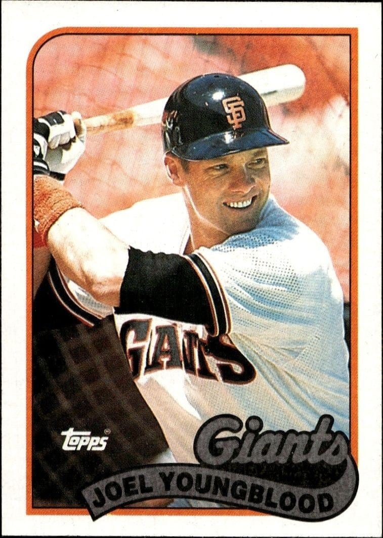 Joel Youngblood 1989 Topps #304 Baseball Trading Card - Front 1989 Topps Joel Youngblood #304 baseball trading card front