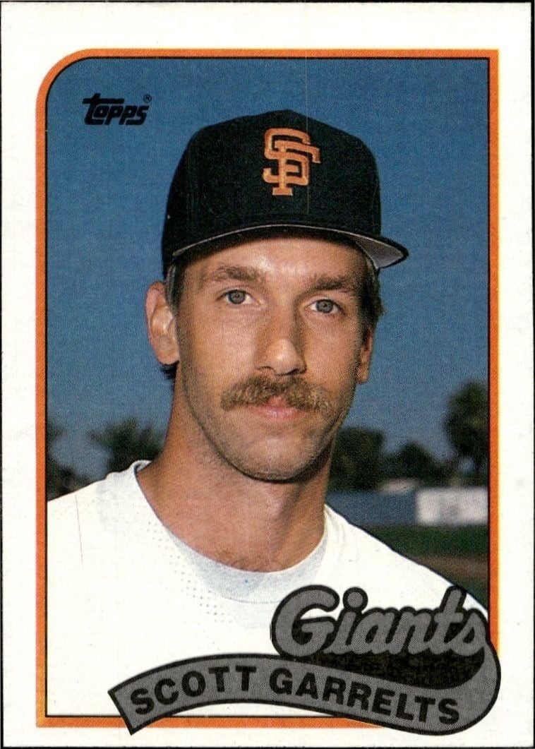 Scott Garrelts 1989 Topps #703 Baseball Trading Card - Front 1989 Topps Scott Garrelts #703 baseball trading card front