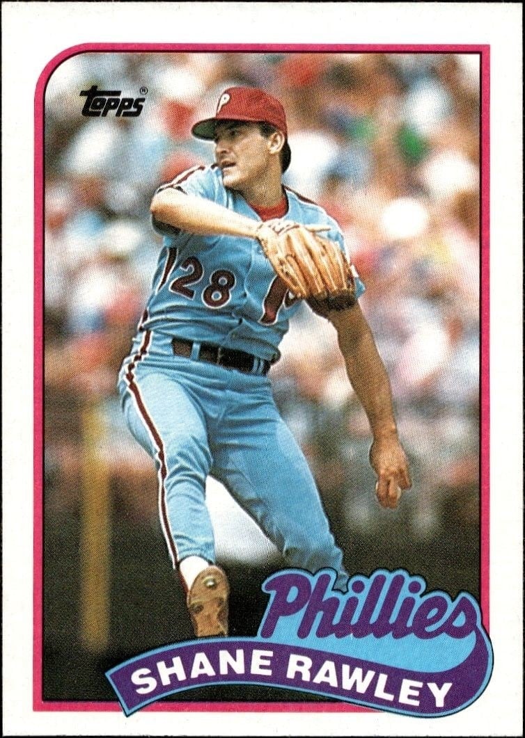Shane Rawley 1989 Topps #494 Baseball Trading Card - Front 1989 Topps Shane Rawley #494 baseball trading card front