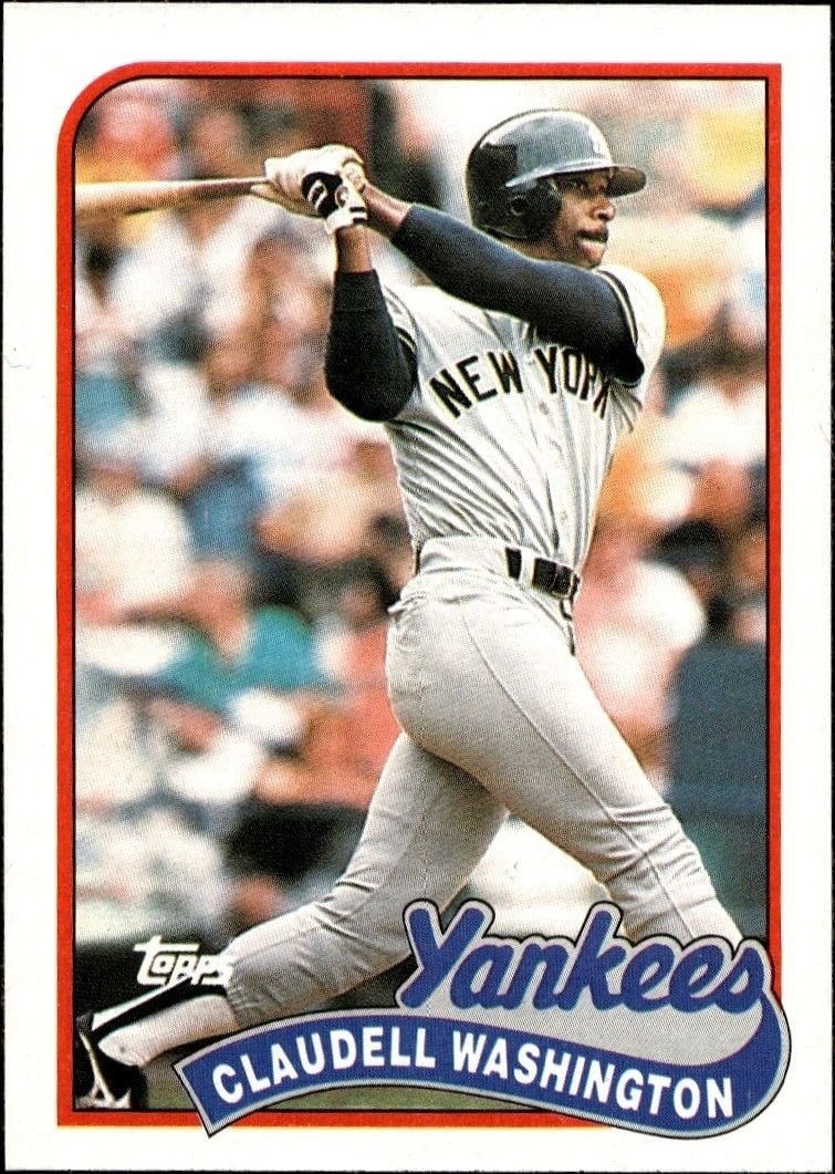 Claudell Washington 1989 Topps #185 Baseball Trading Card - Front 1989 Topps Claudell Washington #185 baseball trading card front