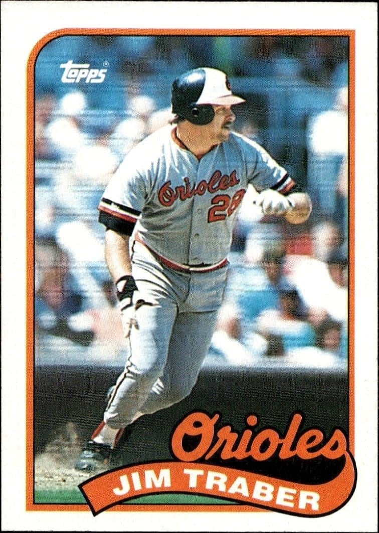 Jim Traber 1989 Topps #124 Baseball Trading Card - Front 1989 Topps Jim Traber #124 baseball trading card front