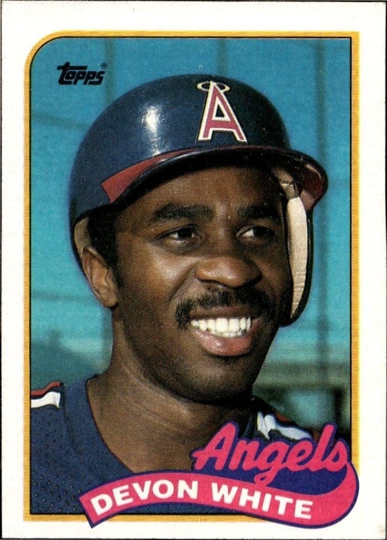 Devon White 1989 Topps #602 Baseball Trading Card - Front 1989 Topps Devon White #602 baseball trading card front