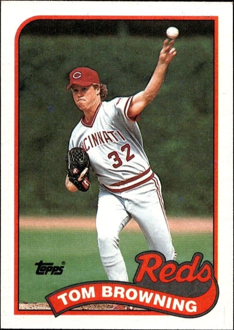Tom Browning 1989 Topps #234 Baseball Trading Card - Front 1989 Topps Tom Browning #234 baseball trading card front