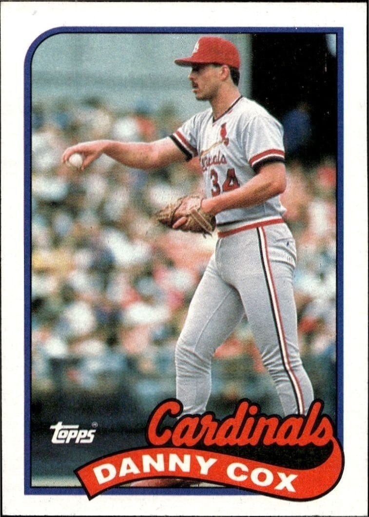 Danny Cox 1989 Topps #562 Baseball Trading Card - Front 1989 Topps Danny Cox #562 baseball trading card front