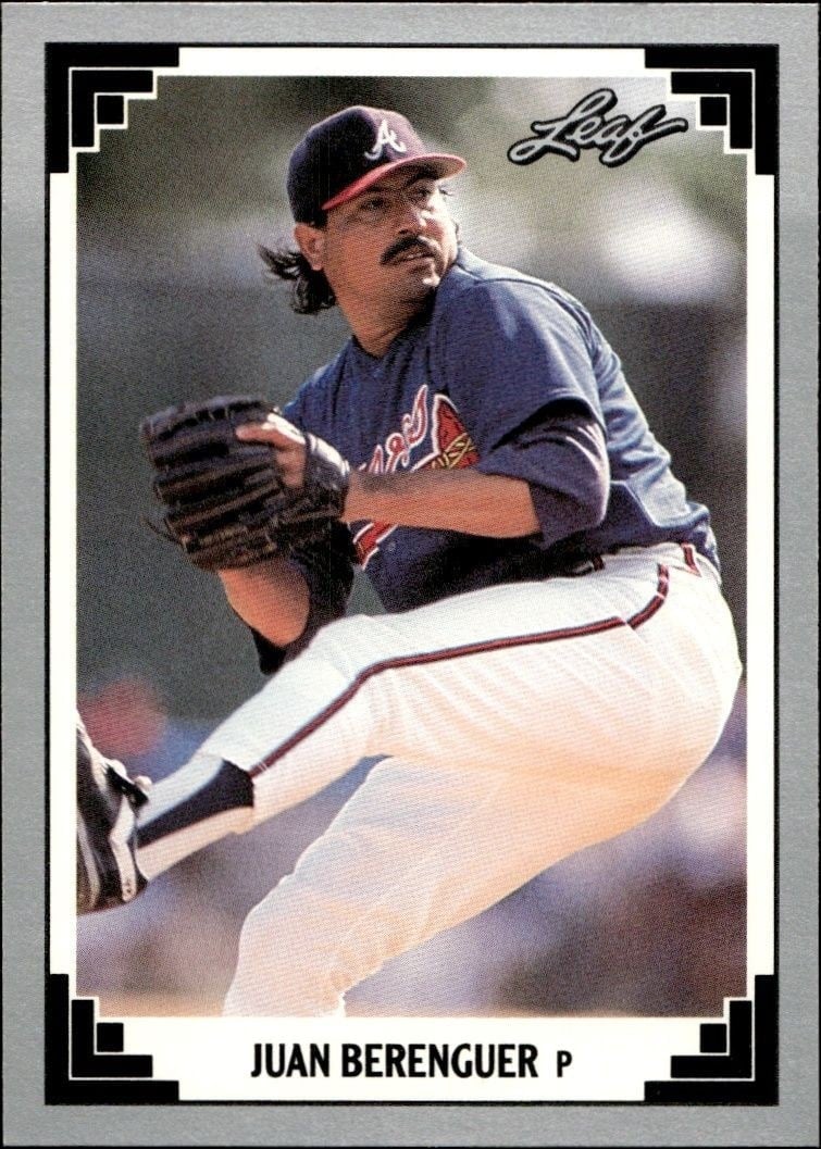 Juan Berenguer 1991 Leaf #526 Baseball Trading Card - Front 1991 Leaf Juan Berenguer #526 baseball trading card front