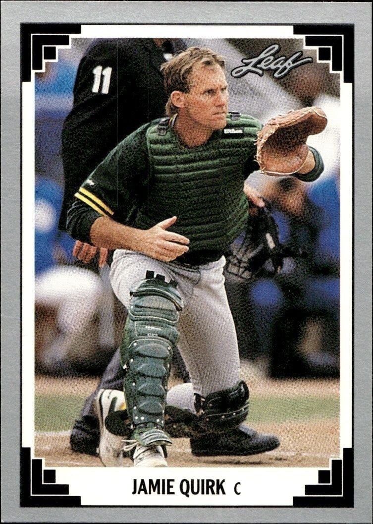 Jamie Quirk 1991 Leaf #431 Baseball Trading Card - Front 1991 Leaf Jamie Quirk #431 baseball trading card front